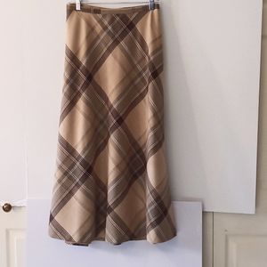 Charter Club Women's Plaid Skirt - Size 18W - Beige/Brown - Wool
